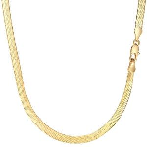 7 mm Gold Plated Herringbone Necklace in 19”